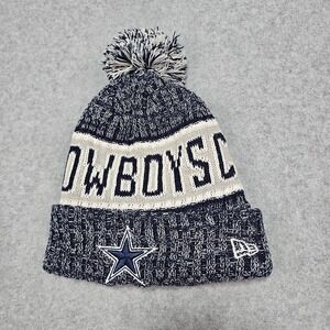 Dallas Cowboys New Era NFL Pom Stocking Cap Winter Beanie Hat One Size
